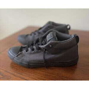 Converse CTAS High Street 'Black Thunder' Boy's Size 3.5 Sneakers Gray Black